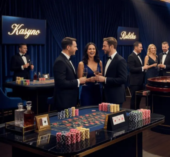 Luksusowa przestrzeń eventowa z eleganckim oświetleniem i scenografią w stylu premium.