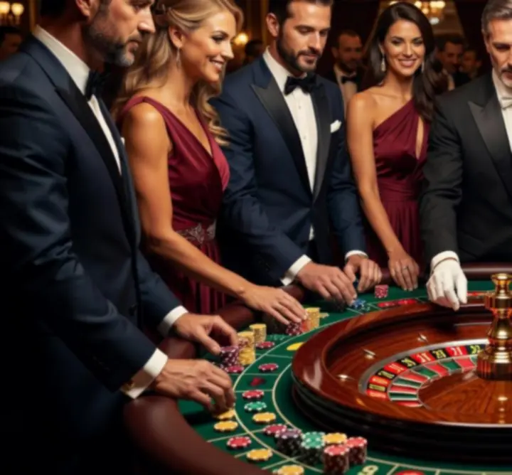 Profesjonalny stół do ruletki podczas eleganckiego eventu